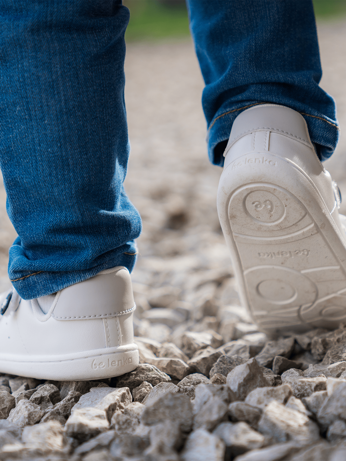 Kids barefoot sneakers Be Lenka Energise Kids - White & Checkerboard - Barefoot Shoe Store