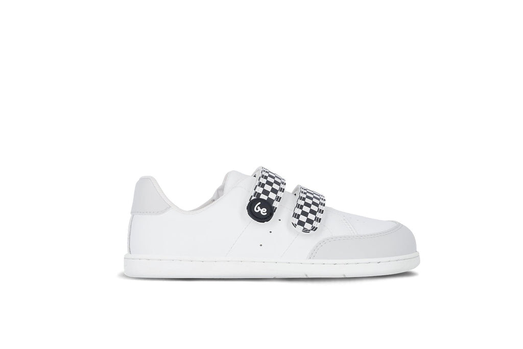 Kids barefoot sneakers Be Lenka Energise Preschool - White & Checkerboard - Barefoot Shoe Store