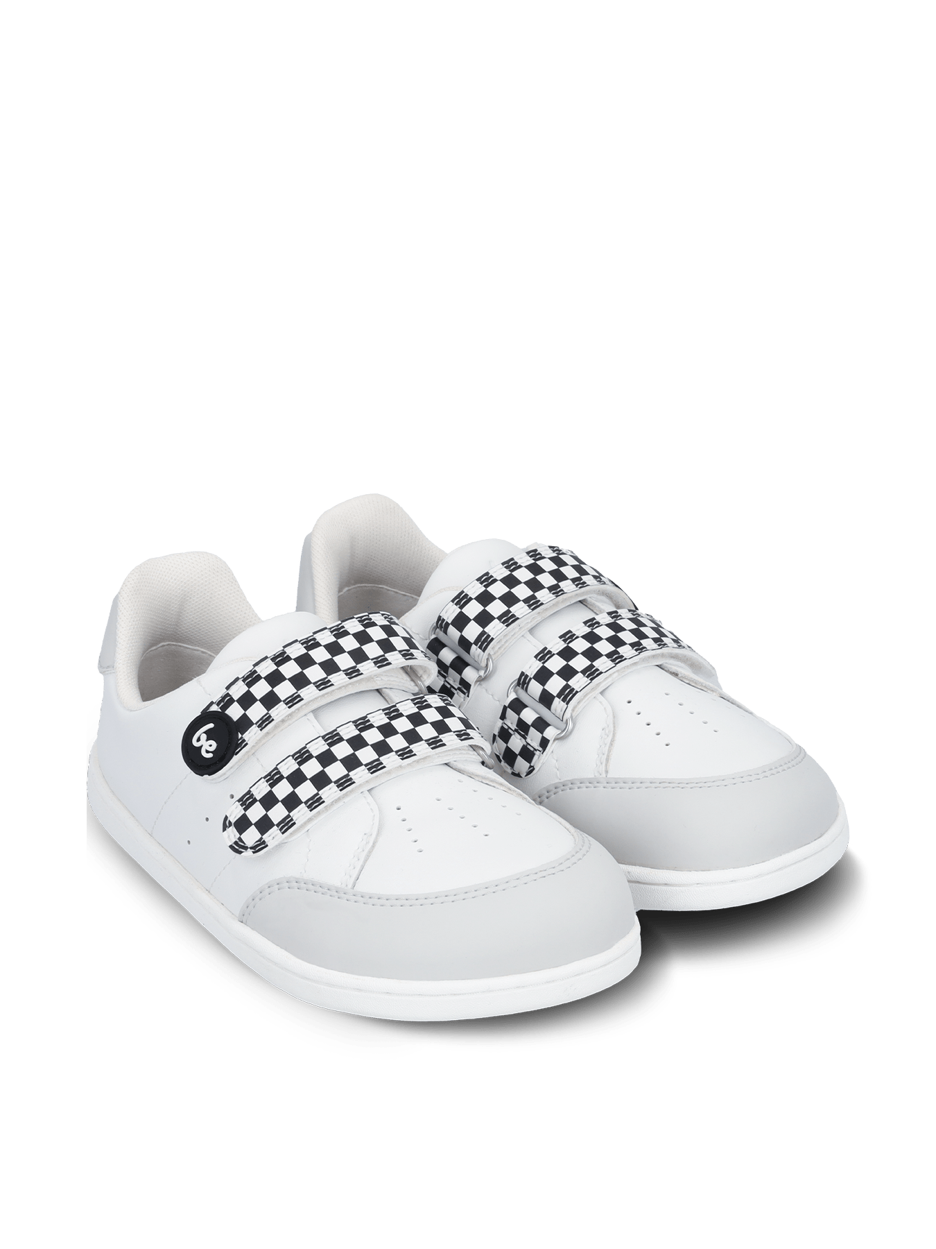 Kids barefoot sneakers Be Lenka Energise Preschool - White & Checkerboard - Barefoot Shoe Store