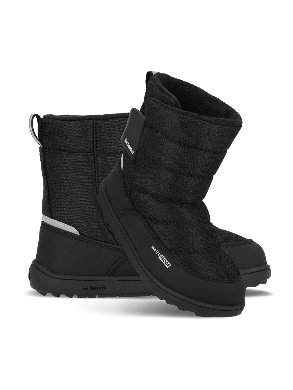 Kid's barefoot snow boots Be Lenka Ailo Junior - All Black - Barefoot Shoe Store