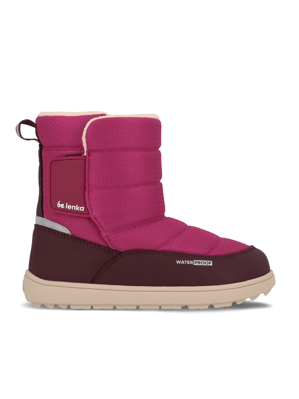 Kid's barefoot snow boots Be Lenka Ailo Junior - Berry - Barefoot Shoe Store