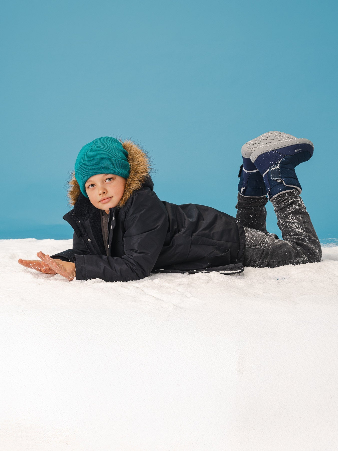 Kid's barefoot snow boots Be Lenka Ailo Junior - Dark Blue - Barefoot Shoe Store