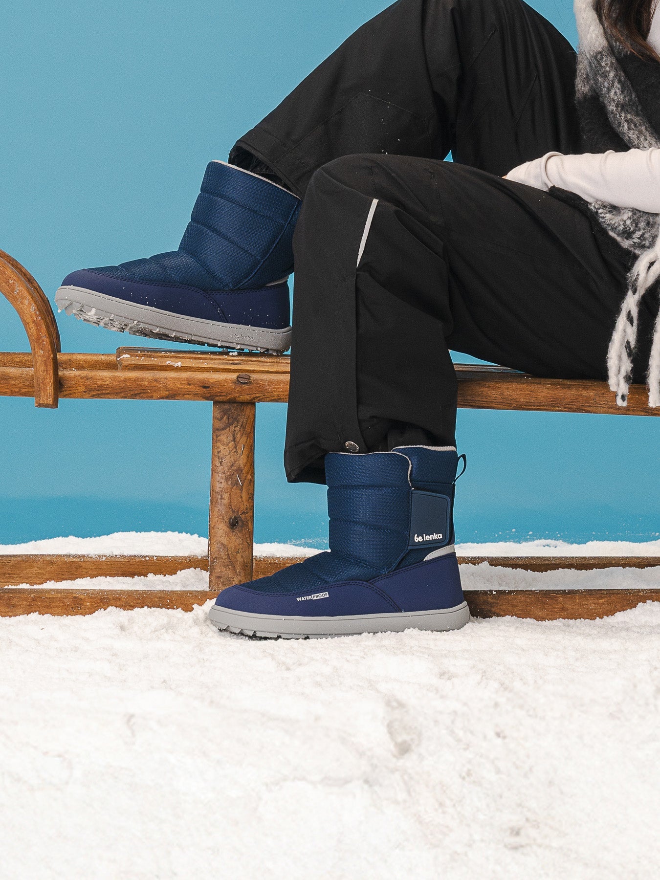 Kid's barefoot snow boots Be Lenka Ailo Junior - Dark Blue - Barefoot Shoe Store
