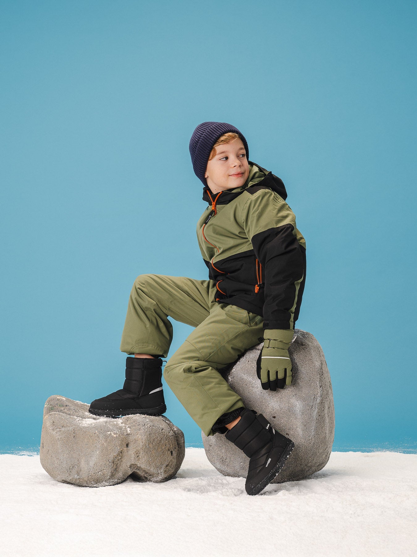 Kid's barefoot snow boots Be Lenka Ailo Kids - All Black - Barefoot Shoe Store