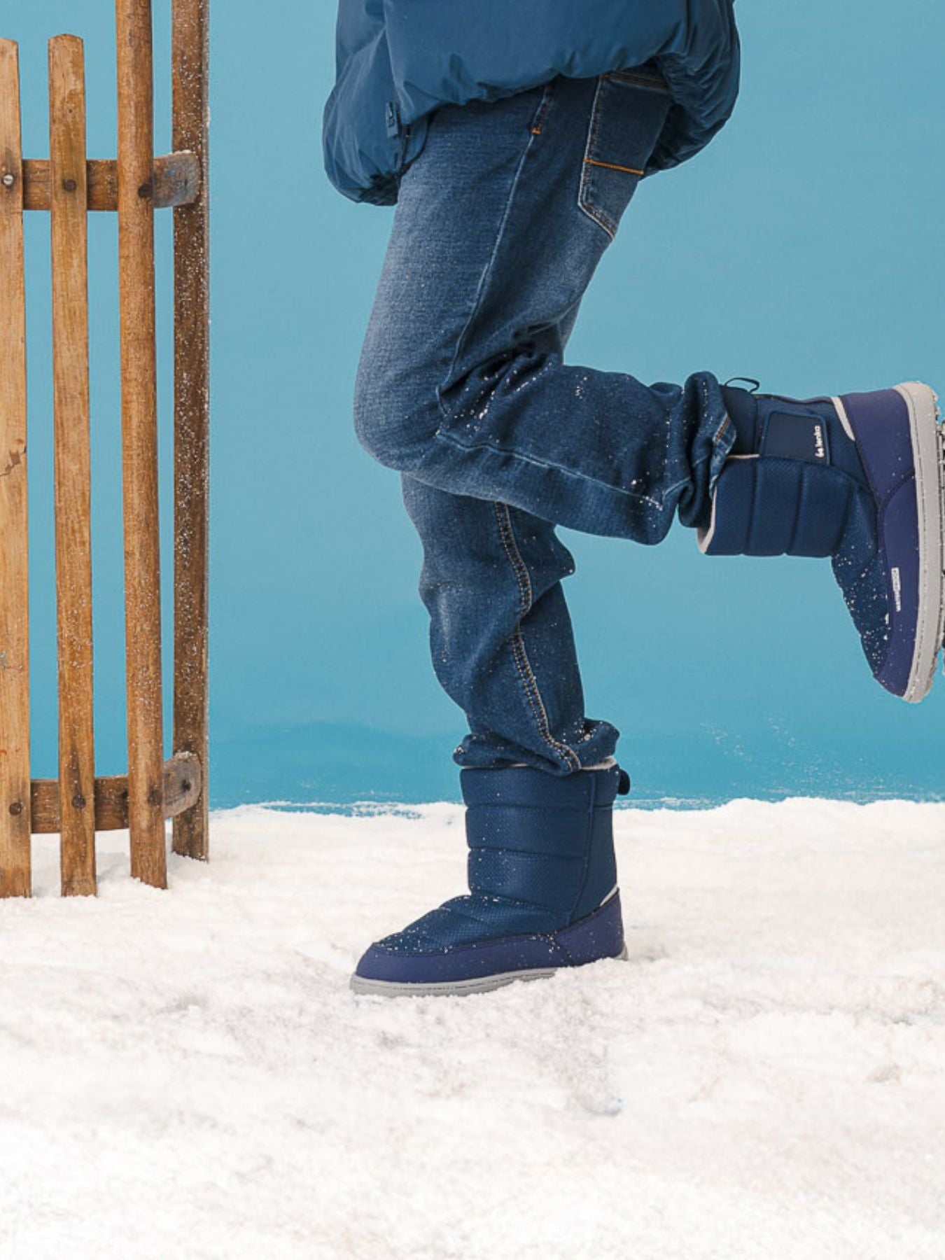 Kid's barefoot snow boots Be Lenka Ailo Kids - Dark Blue - Barefoot Shoe Store