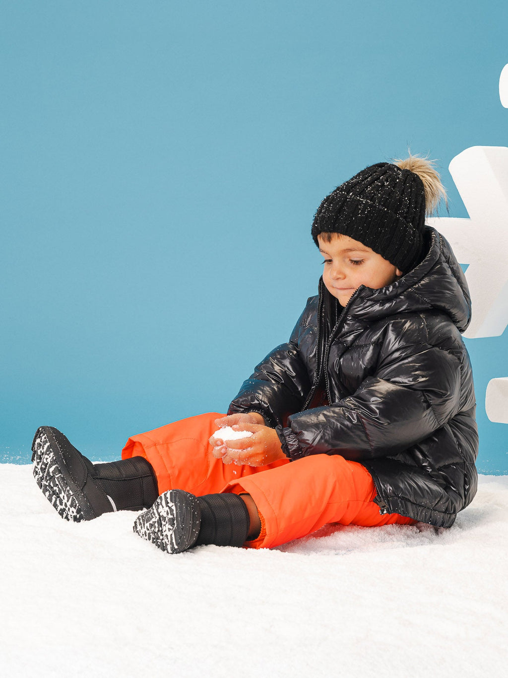 Kid's barefoot snow boots Be Lenka Ailo Preschool - All Black - Barefoot Shoe Store