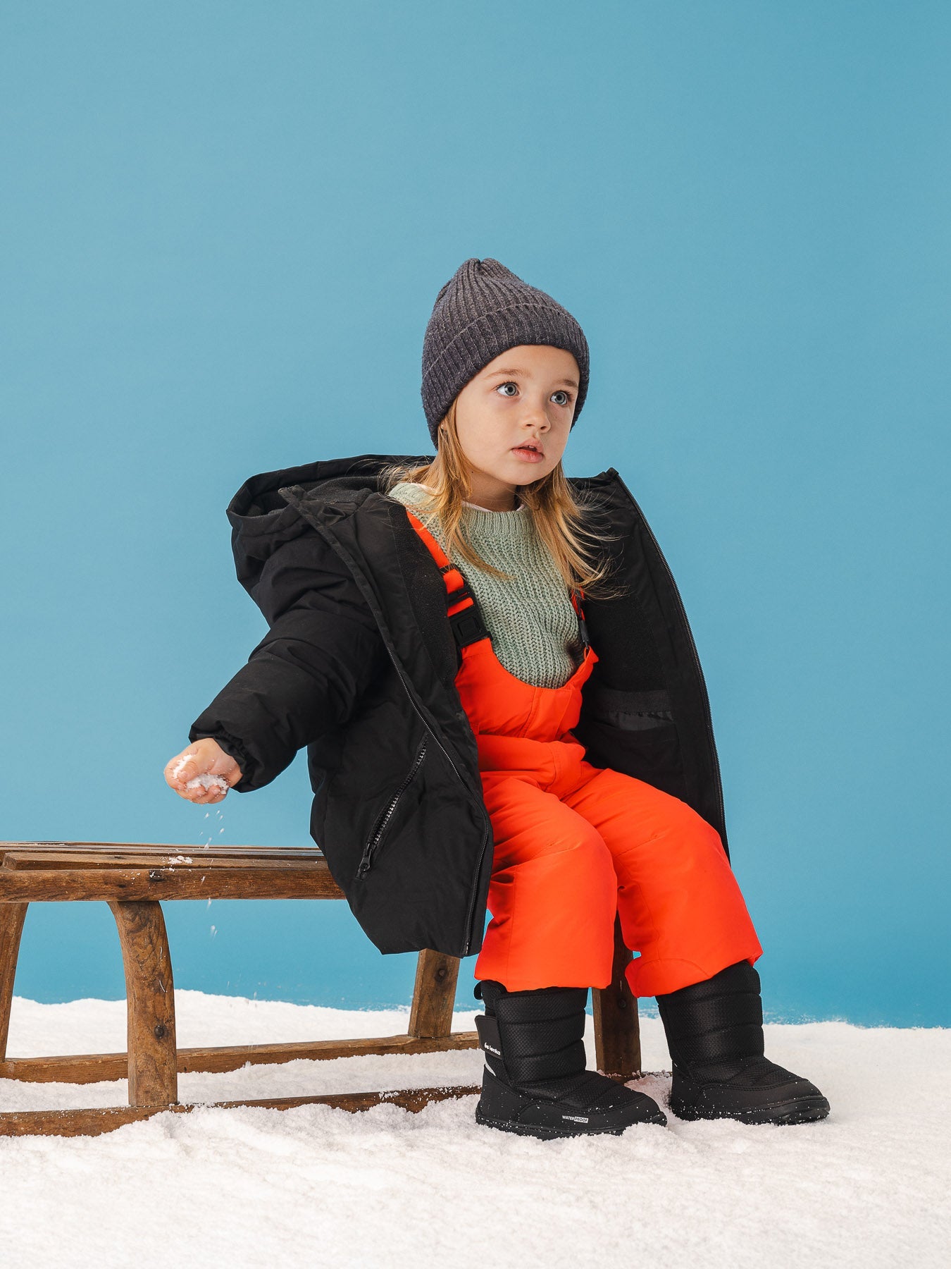 Kid's barefoot snow boots Be Lenka Ailo Preschool - All Black - Barefoot Shoe Store