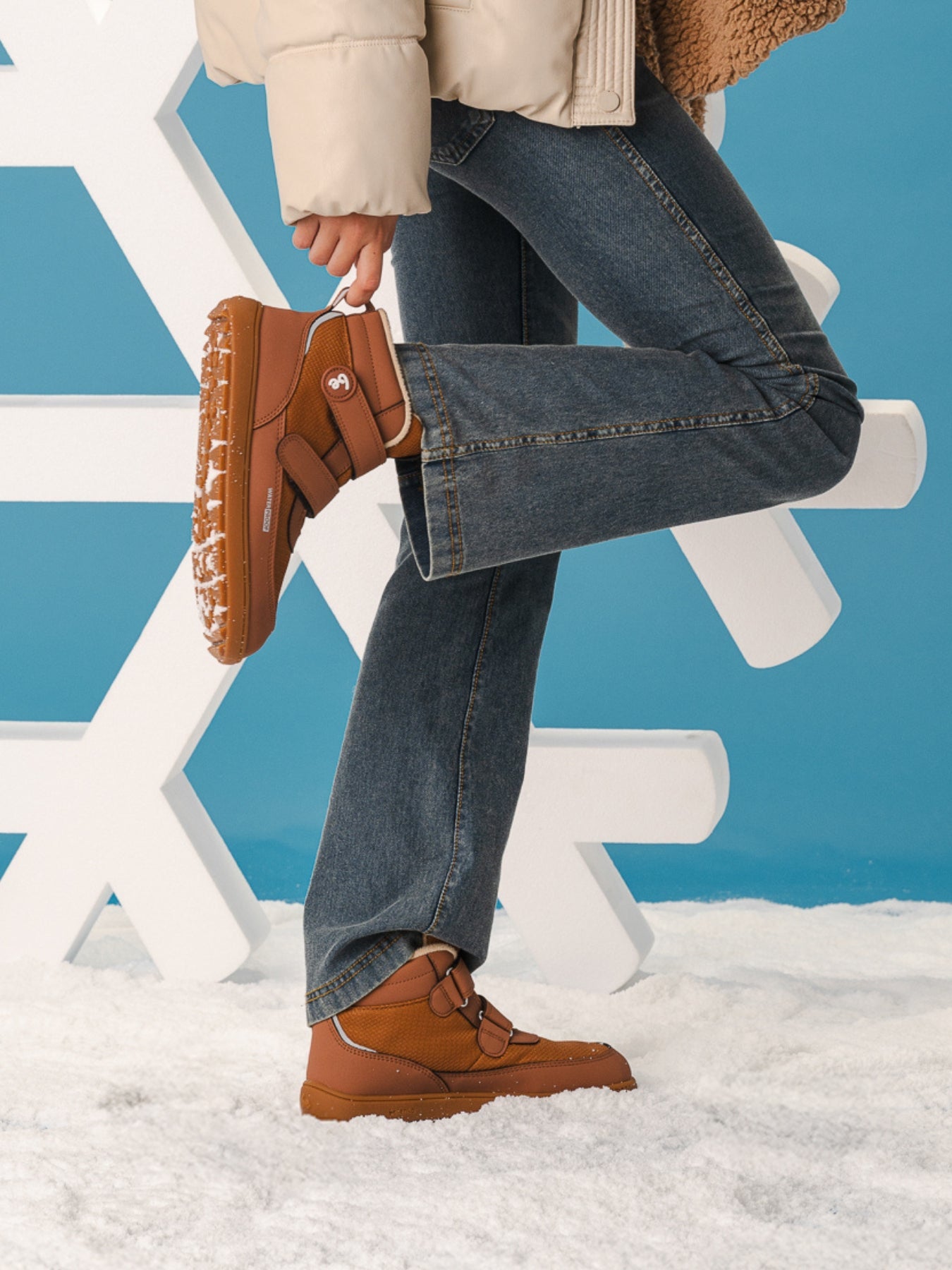 Kids winter barefoot boots Be Lenka Zippu Junior - All Brown - Barefoot Shoe Store