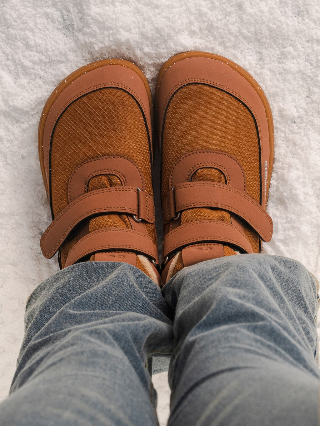 Kids winter barefoot boots Be Lenka Zippu Junior - All Brown - Barefoot Shoe Store