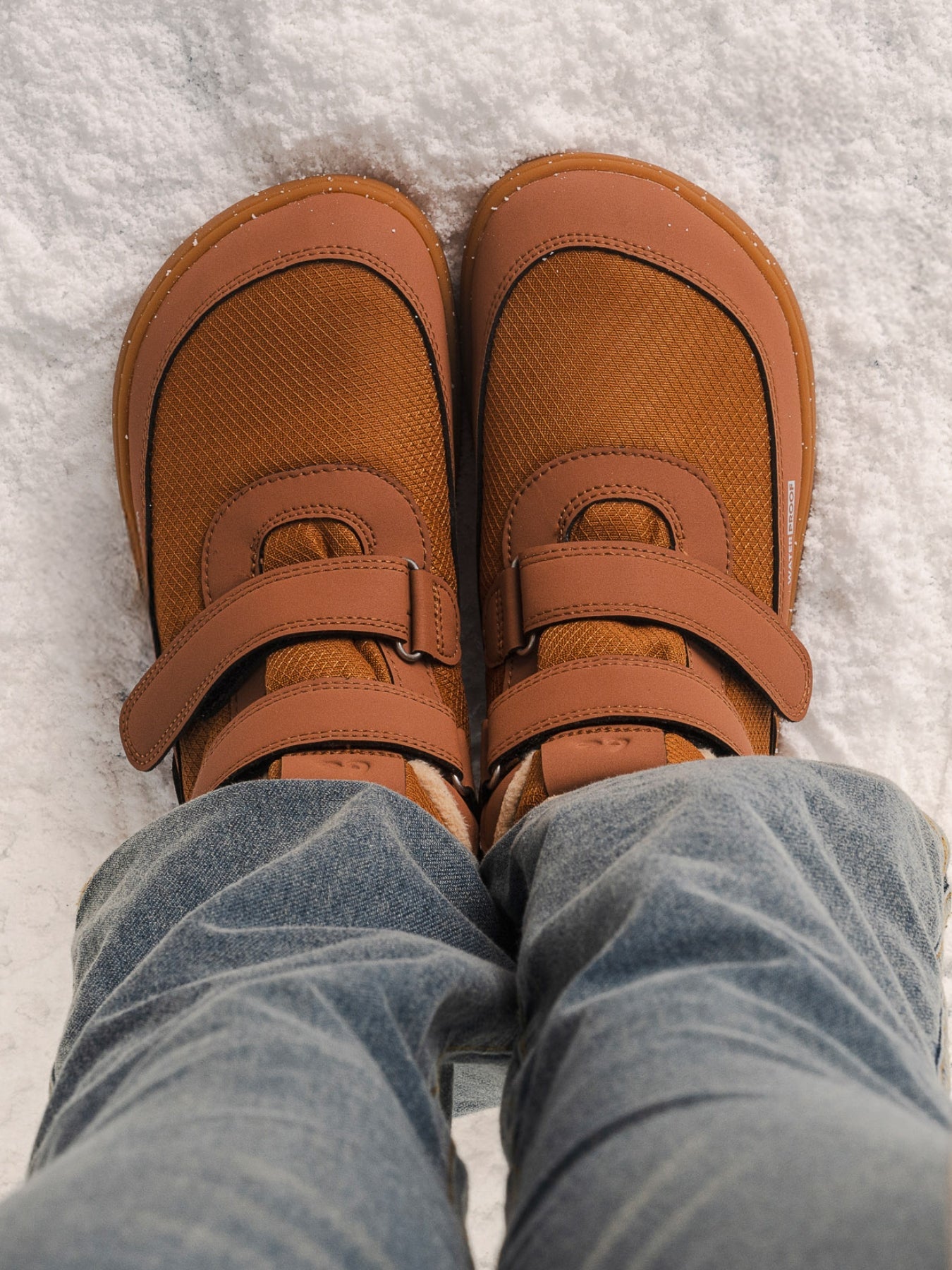 Kids winter barefoot boots Be Lenka Zippu Junior - All Brown - Barefoot Shoe Store