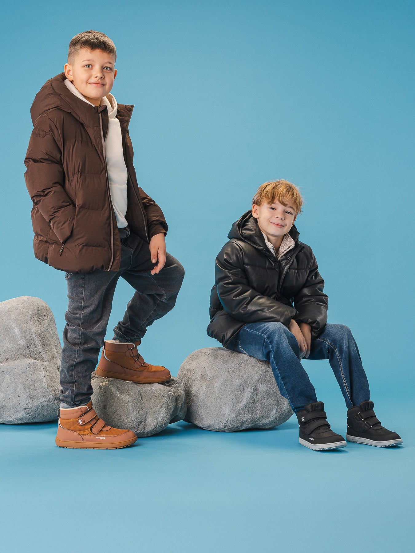 Kids winter barefoot boots Be Lenka Zippu Junior - All Brown - Barefoot Shoe Store