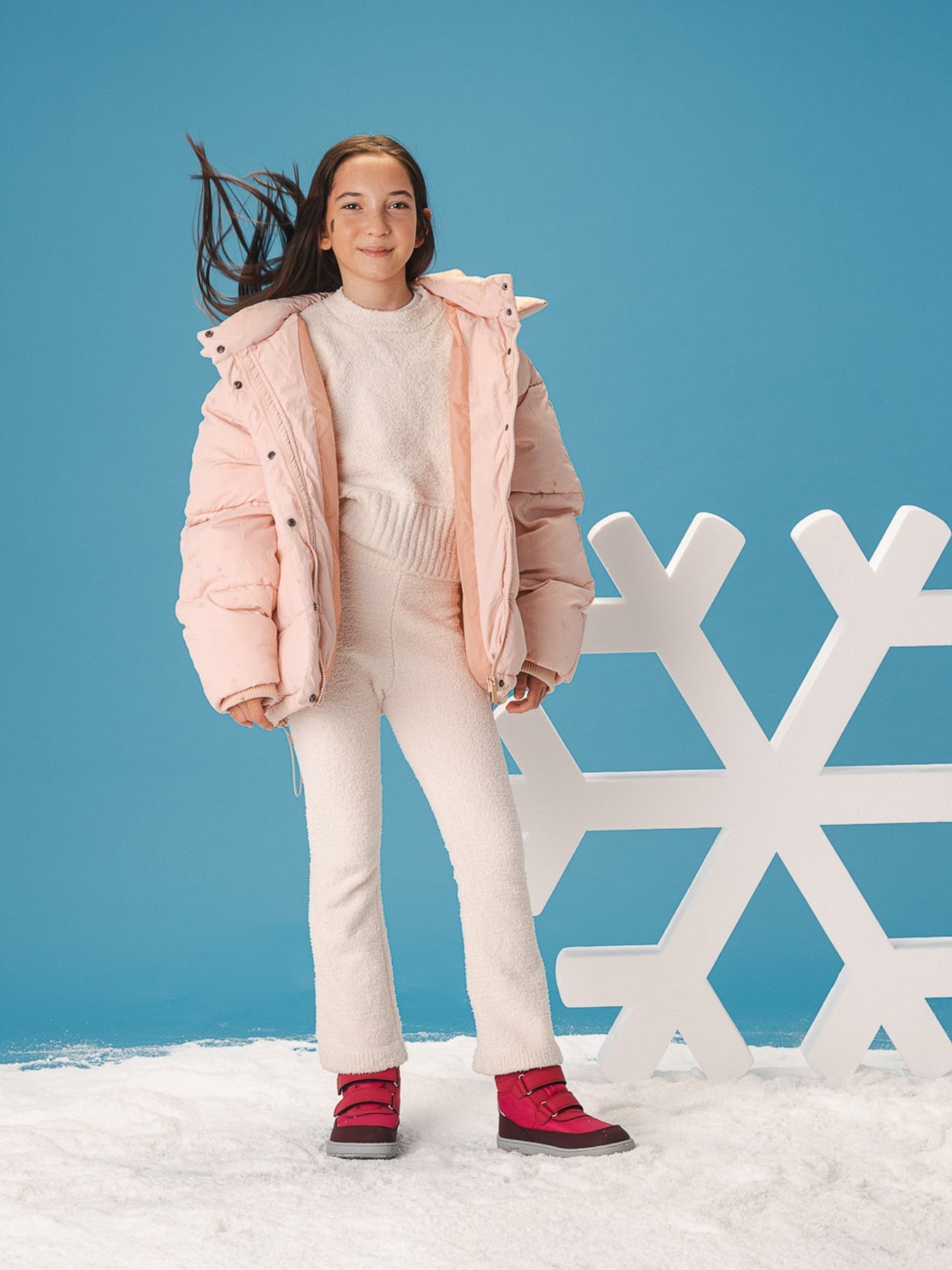 Kids winter barefoot boots Be Lenka Zippu Junior - Berry & Grey - Barefoot Shoe Store