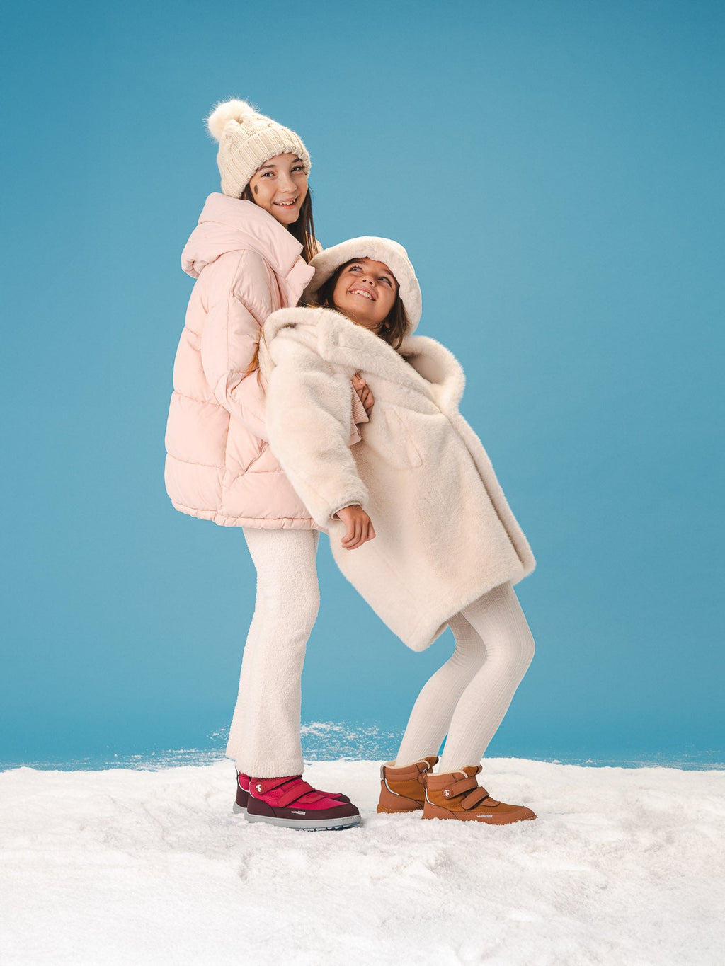 Kids winter barefoot boots Be Lenka Zippu Junior - Berry & Grey - Barefoot Shoe Store