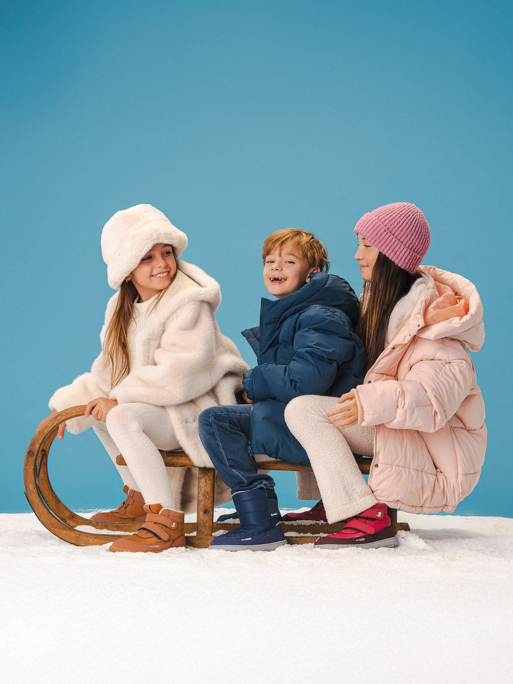 Kids winter barefoot boots Be Lenka Zippu Junior - Berry & Grey - Barefoot Shoe Store
