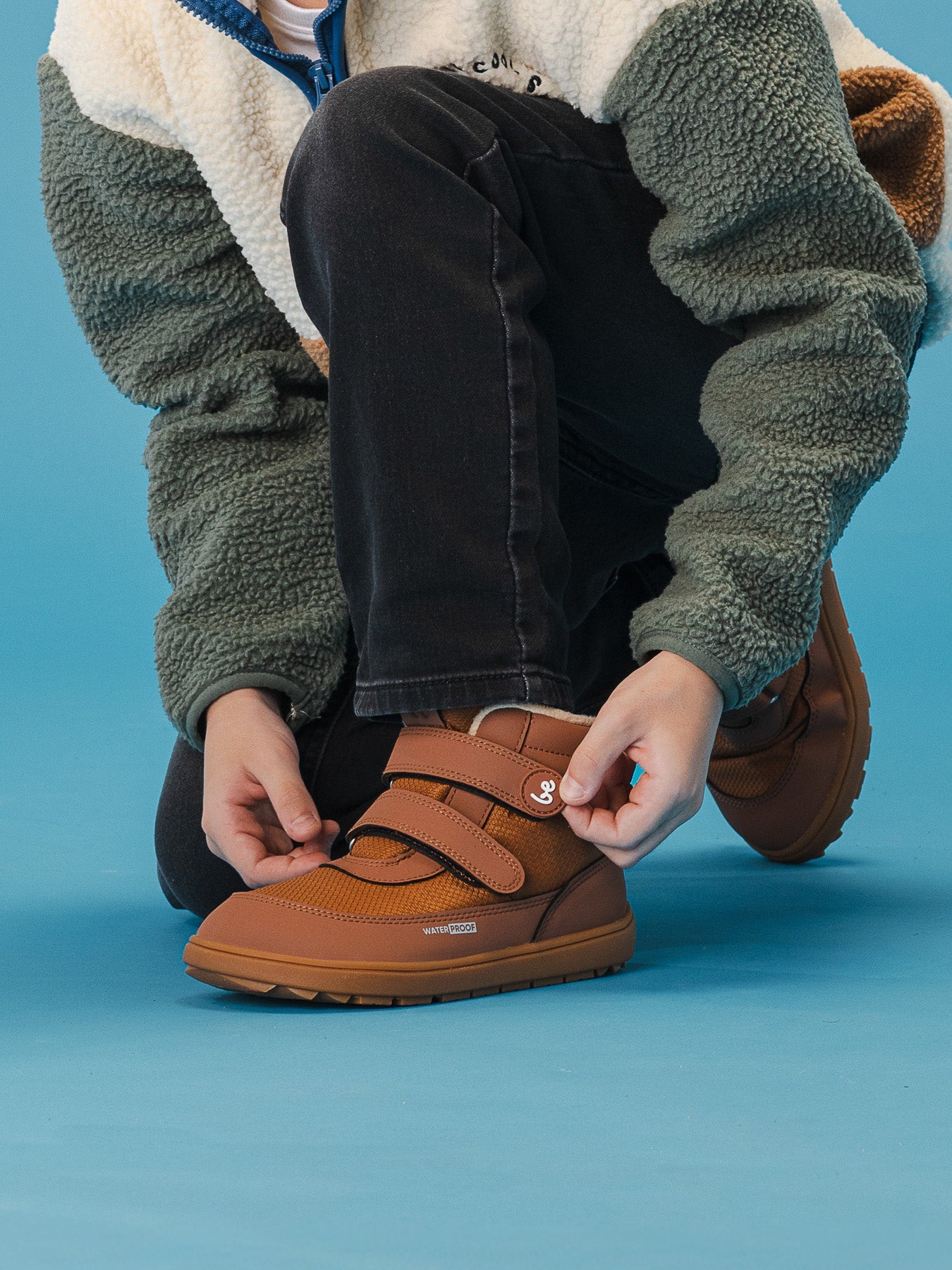Kids winter barefoot boots Be Lenka Zippu Kids - All Brown - Barefoot Shoe Store