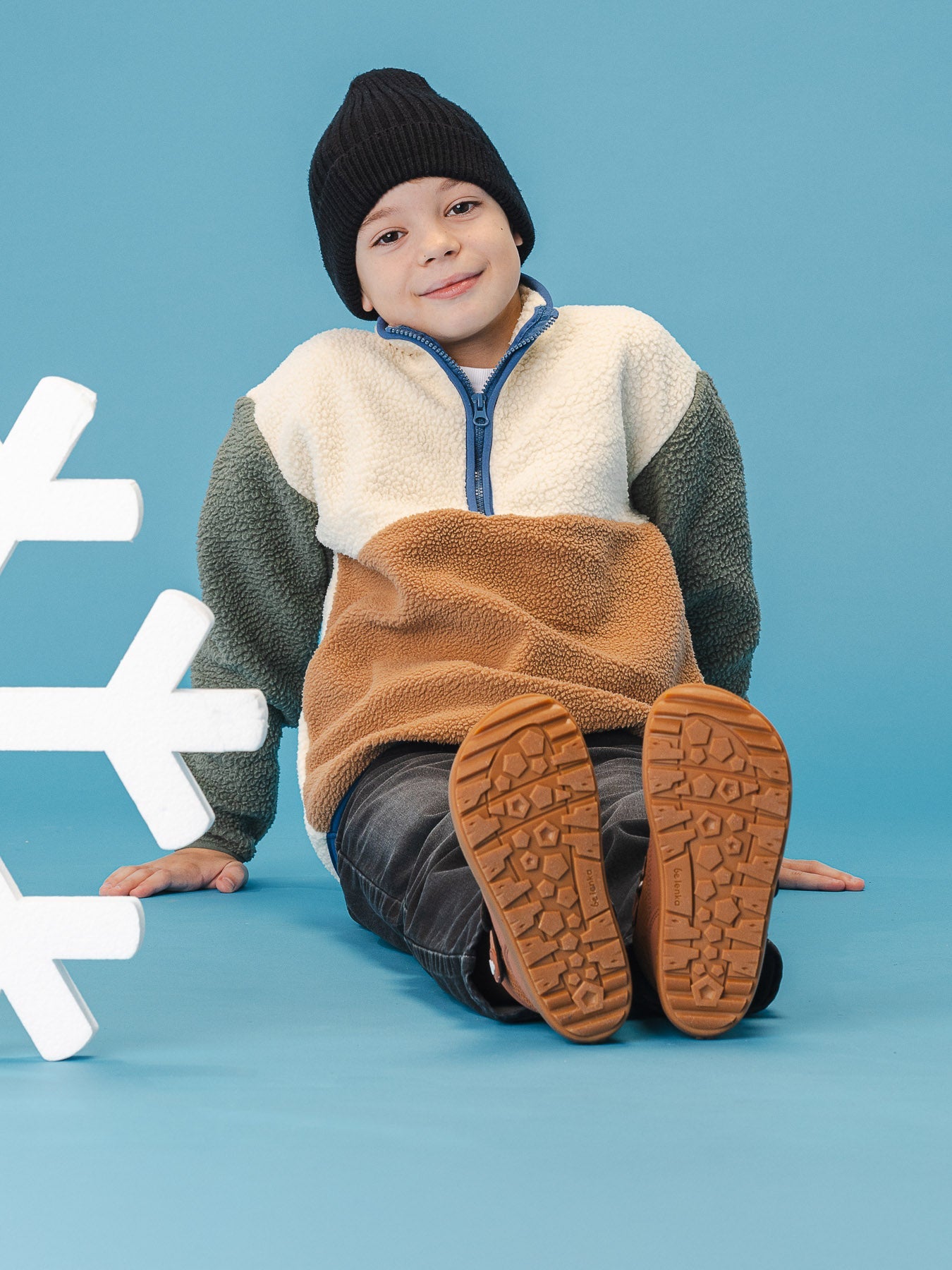 Kids winter barefoot boots Be Lenka Zippu Kids - All Brown - Barefoot Shoe Store