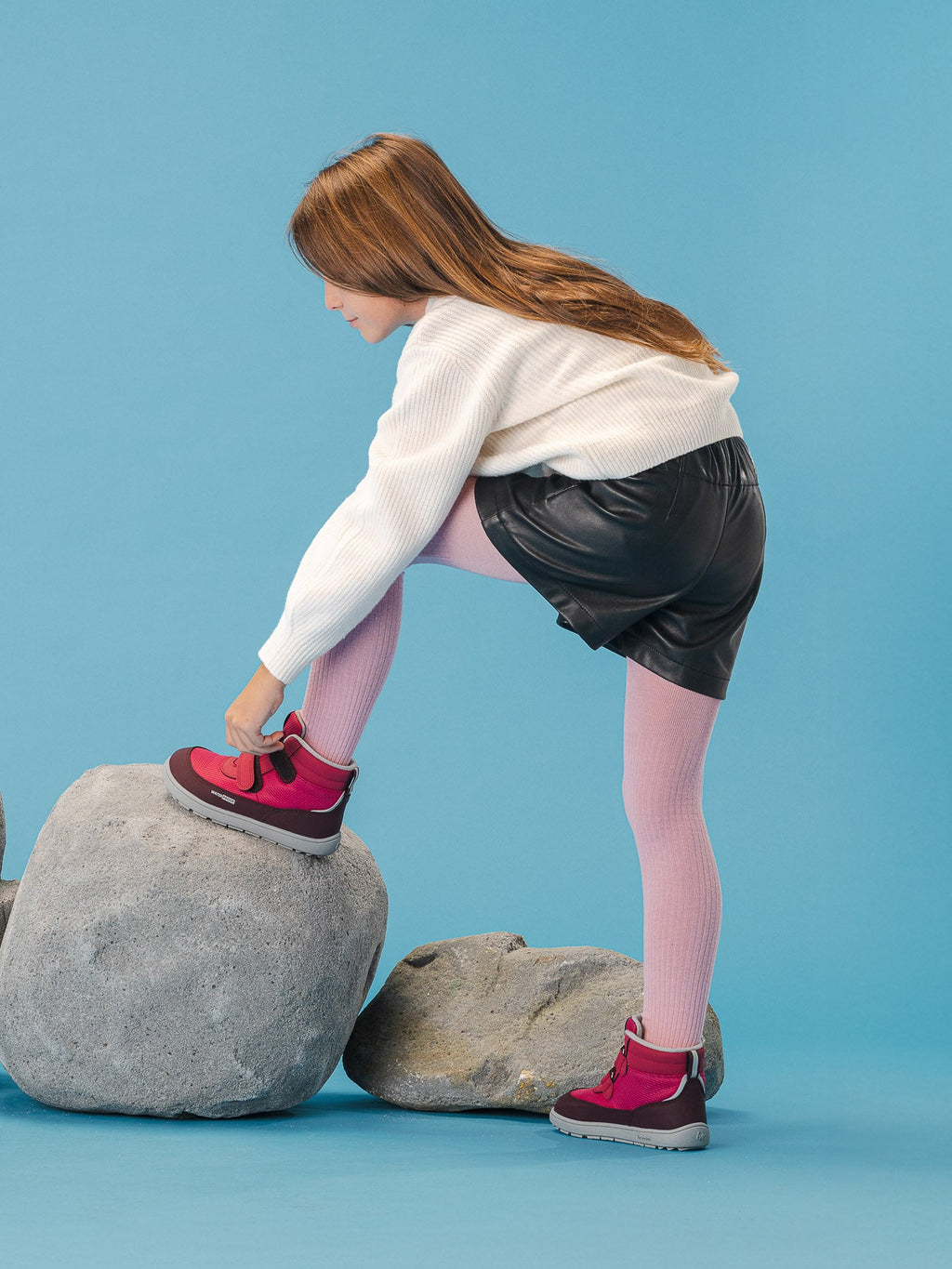 Kids winter barefoot boots Be Lenka Zippu Kids - Berry & Grey - Barefoot Shoe Store