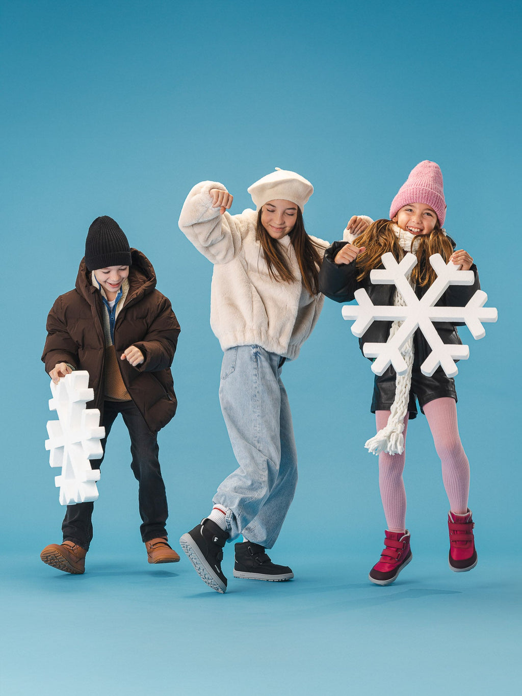 Kids winter barefoot boots Be Lenka Zippu Kids - Berry & Grey - Barefoot Shoe Store