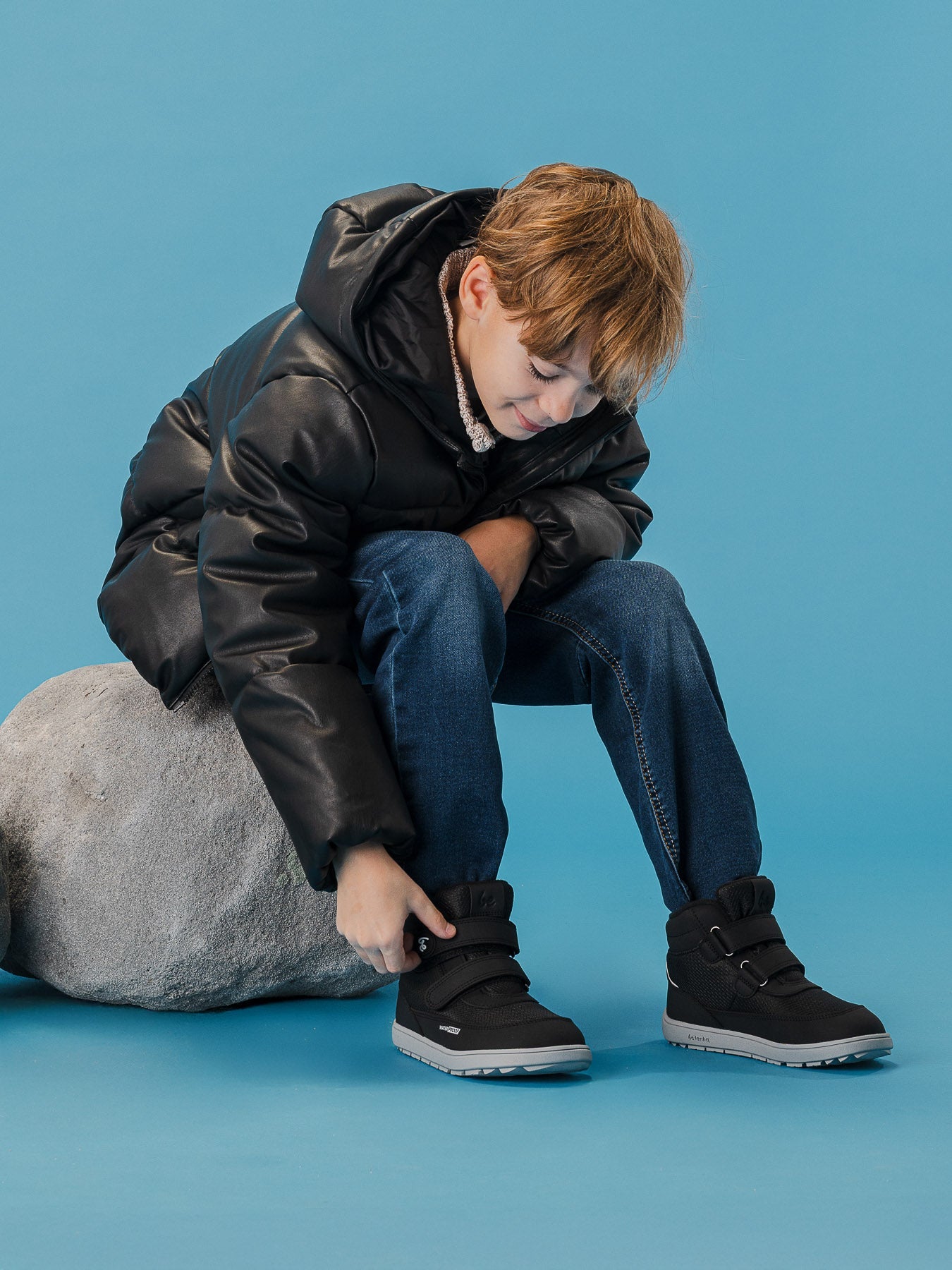 Kids winter barefoot boots Be Lenka Zippu Kids - Black & Grey - Barefoot Shoe Store