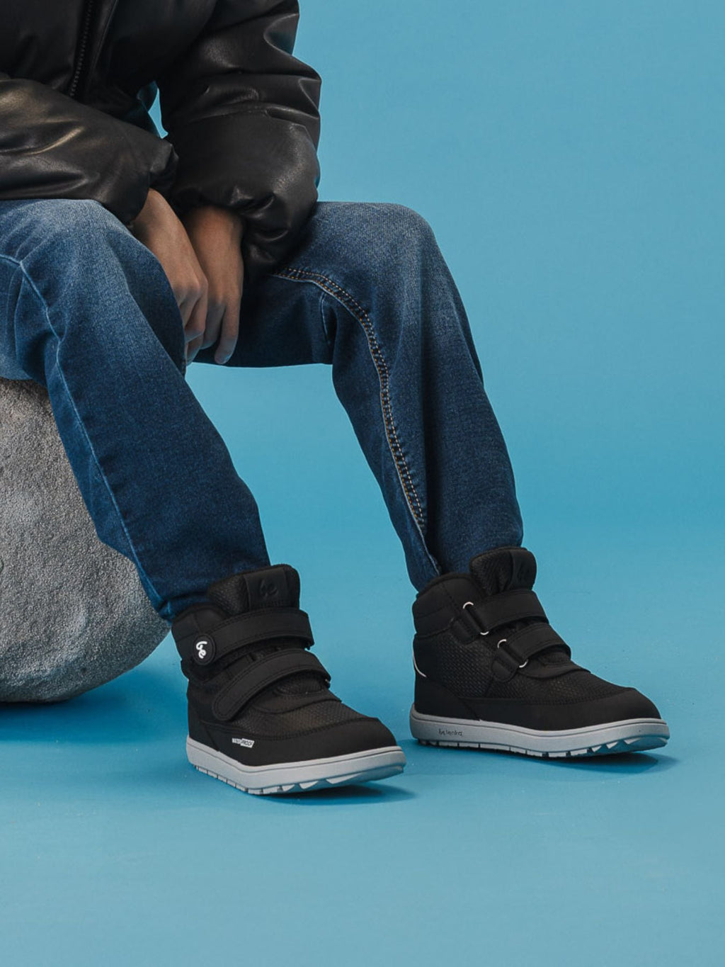 Kids winter barefoot boots Be Lenka Zippu Kids - Black & Grey - Barefoot Shoe Store