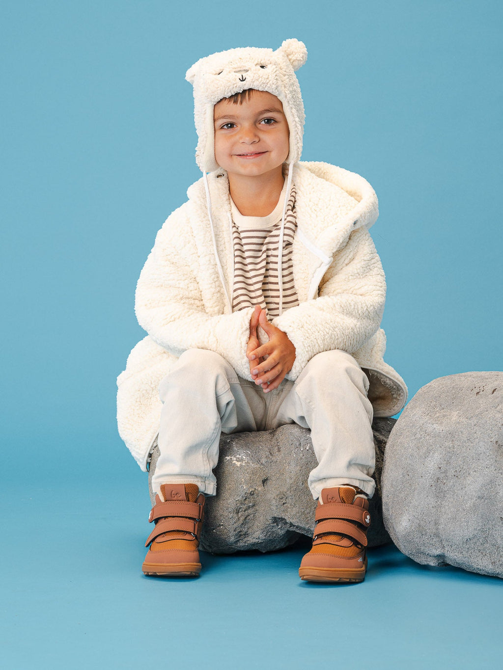 Kids winter barefoot boots Be Lenka Zippu Preschool - All Brown - Barefoot Shoe Store