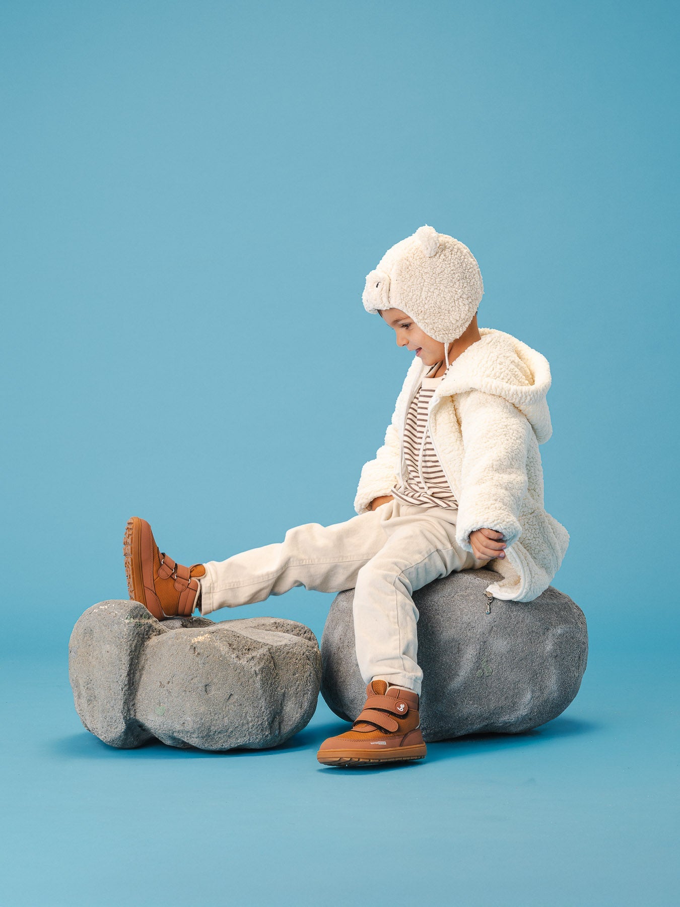 Kids winter barefoot boots Be Lenka Zippu Preschool - All Brown - Barefoot Shoe Store
