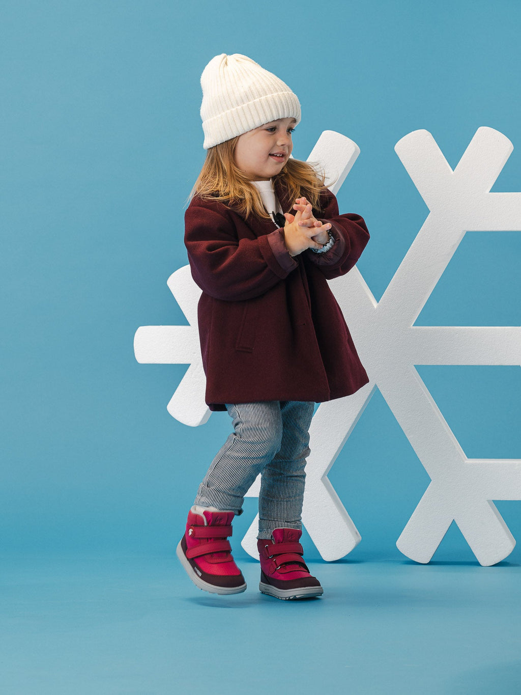 Kids winter barefoot boots Be Lenka Zippu Preschool - Berry & Grey - Barefoot Shoe Store
