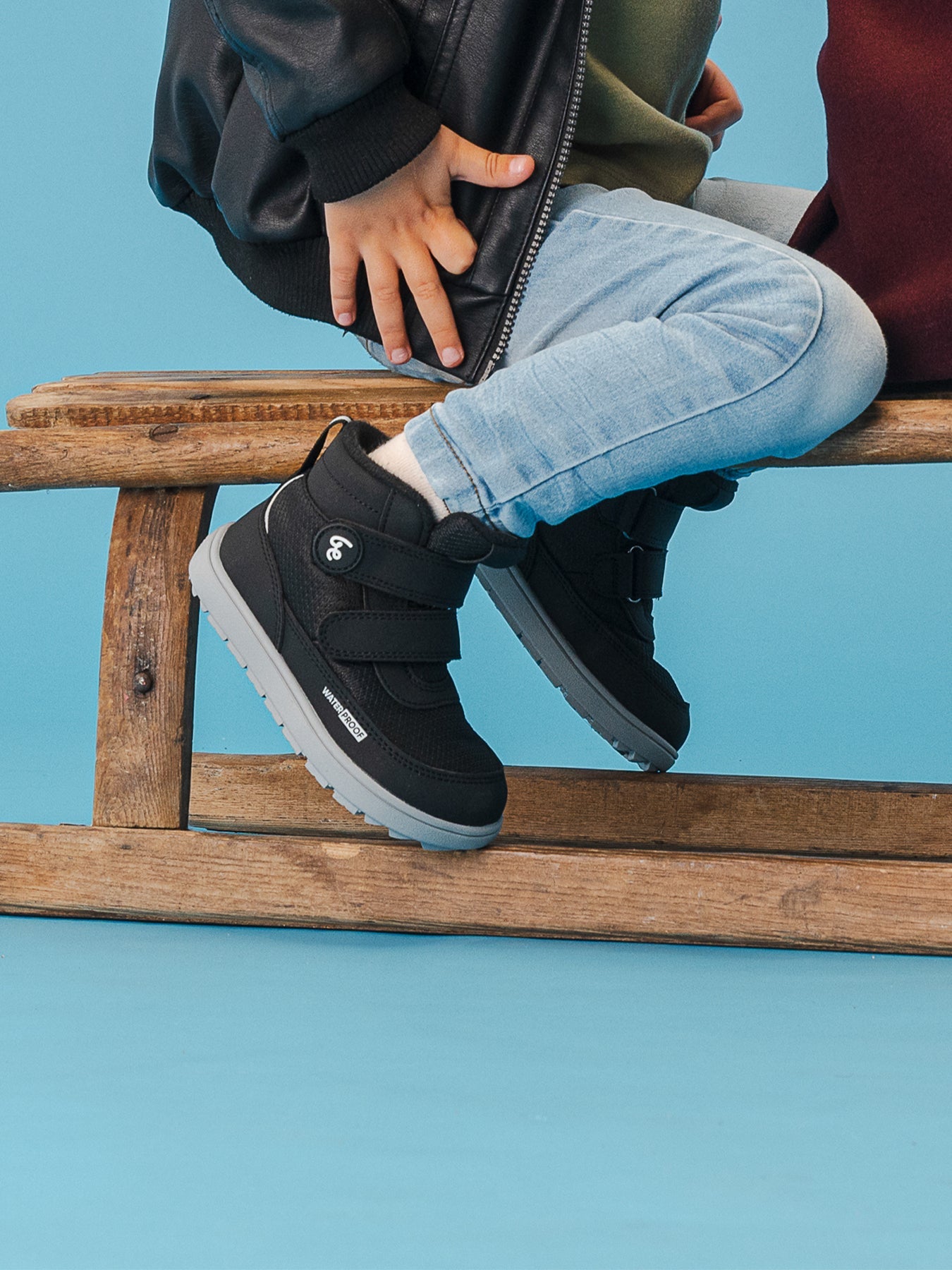 Kids winter barefoot boots Be Lenka Zippu Preschool - Black & Grey - Barefoot Shoe Store