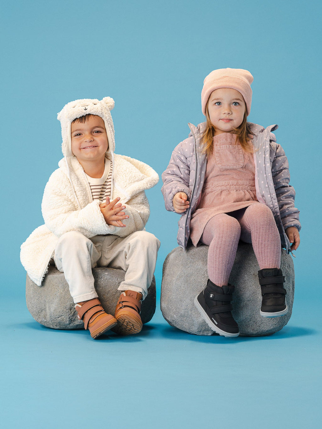 Kids winter barefoot boots Be Lenka Zippu Preschool - Black & Grey - Barefoot Shoe Store