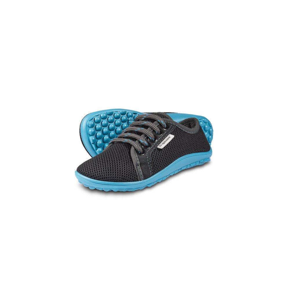 LEGUANITO ACTIVE - Anthracite, blue sole - Barefoot Shoe Store