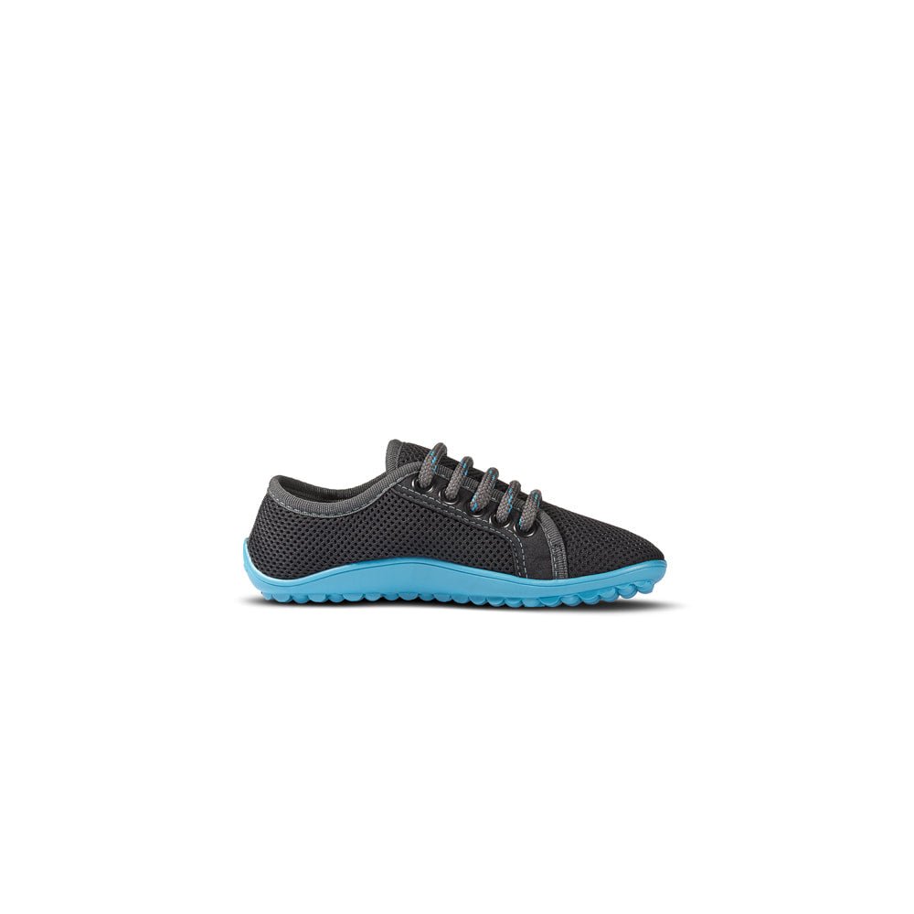 LEGUANITO ACTIVE - Anthracite, blue sole - Barefoot Shoe Store