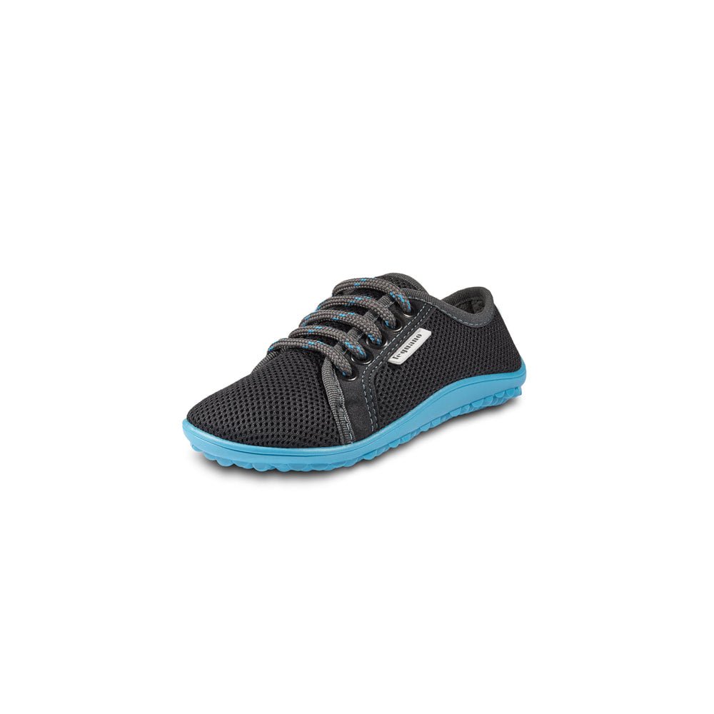 LEGUANITO ACTIVE - Anthracite, blue sole - Barefoot Shoe Store