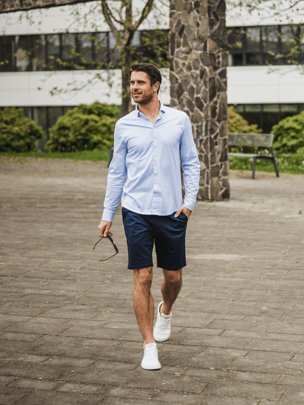 Men’s Shirt Regular Be Lenka Essentials - Blue and White - Barefoot Shoe Store