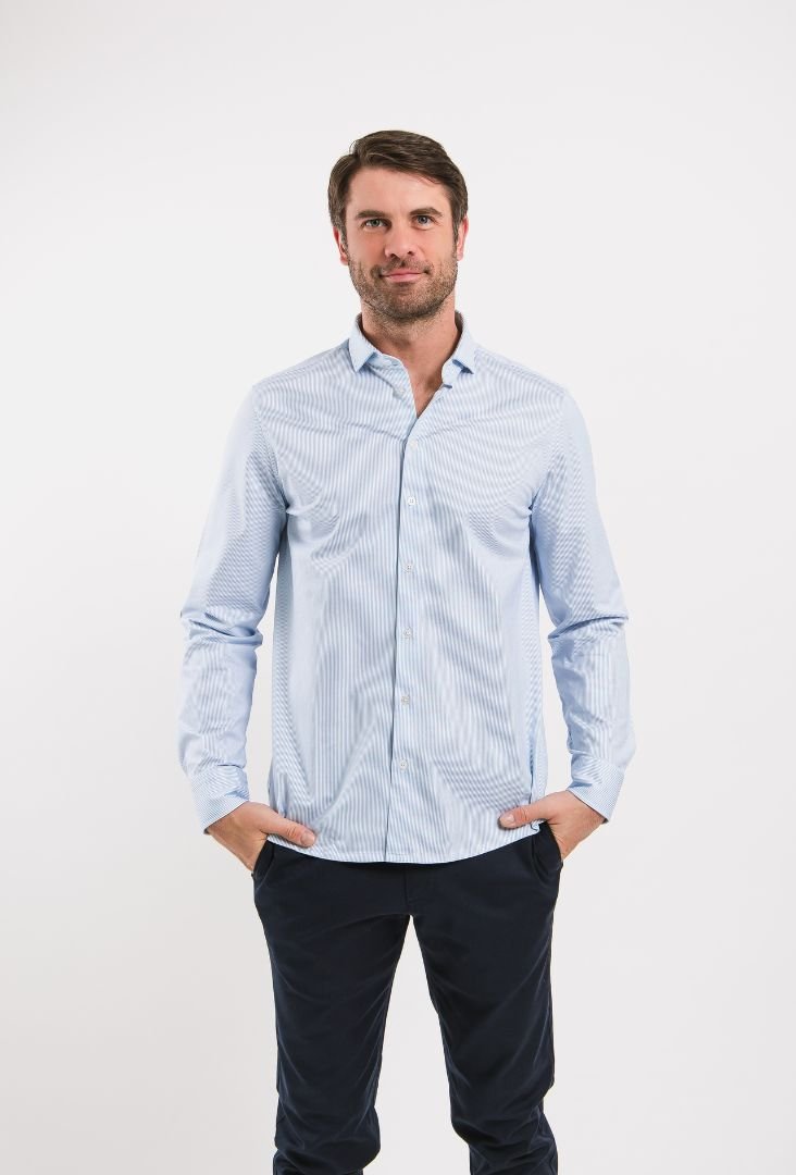 Men’s Shirt Regular Be Lenka Essentials - Blue and White - Barefoot Shoe Store