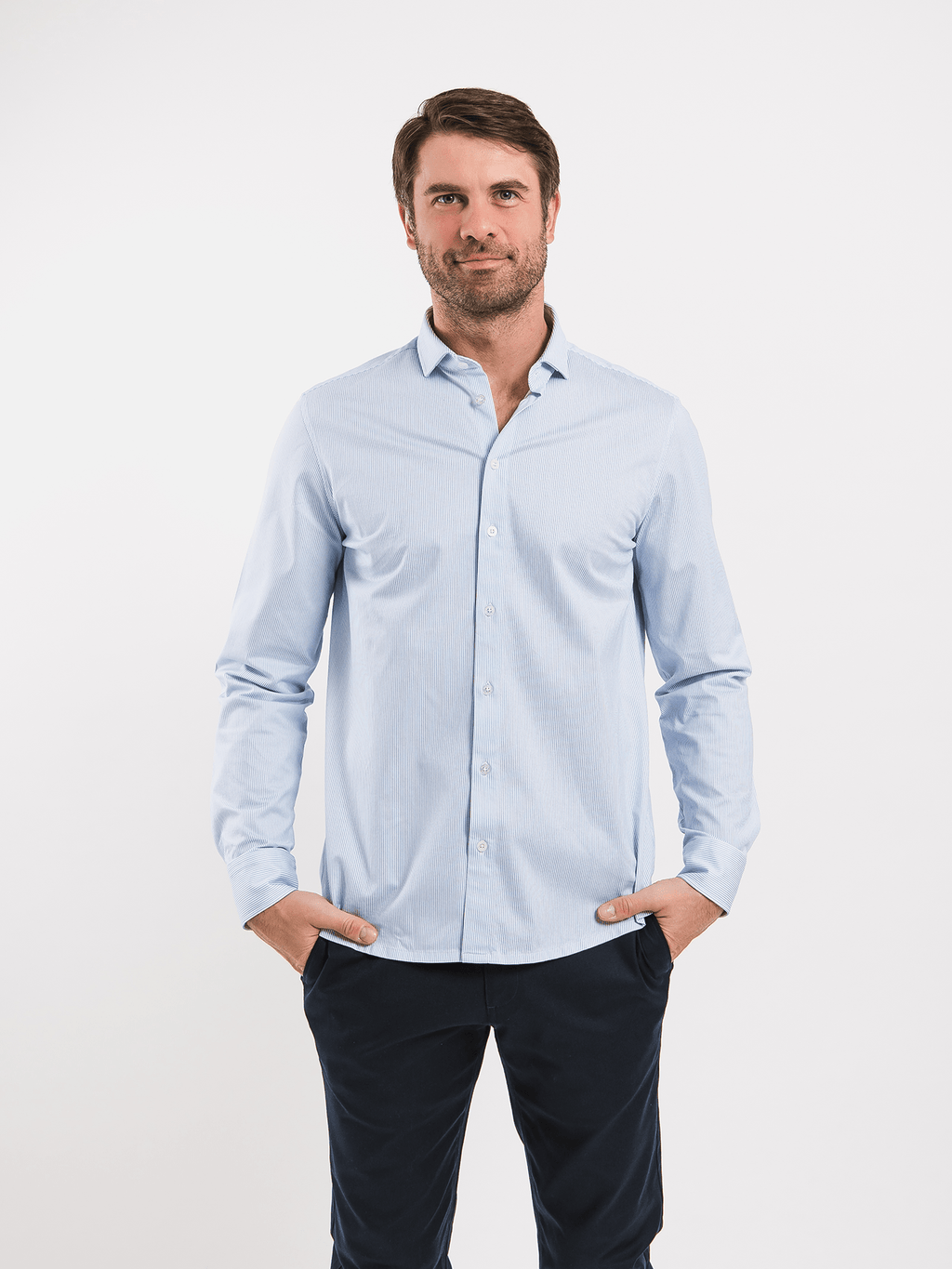 Men’s Shirt Regular Be Lenka Essentials - Blue and White - Barefoot Shoe Store