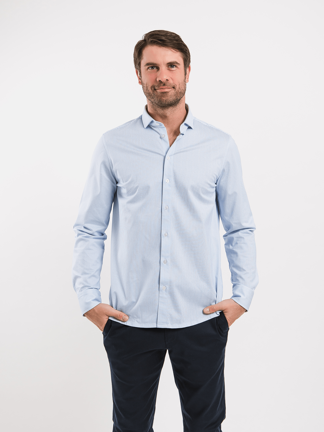 Men’s Shirt Regular Be Lenka Essentials - Blue and White - Barefoot Shoe Store