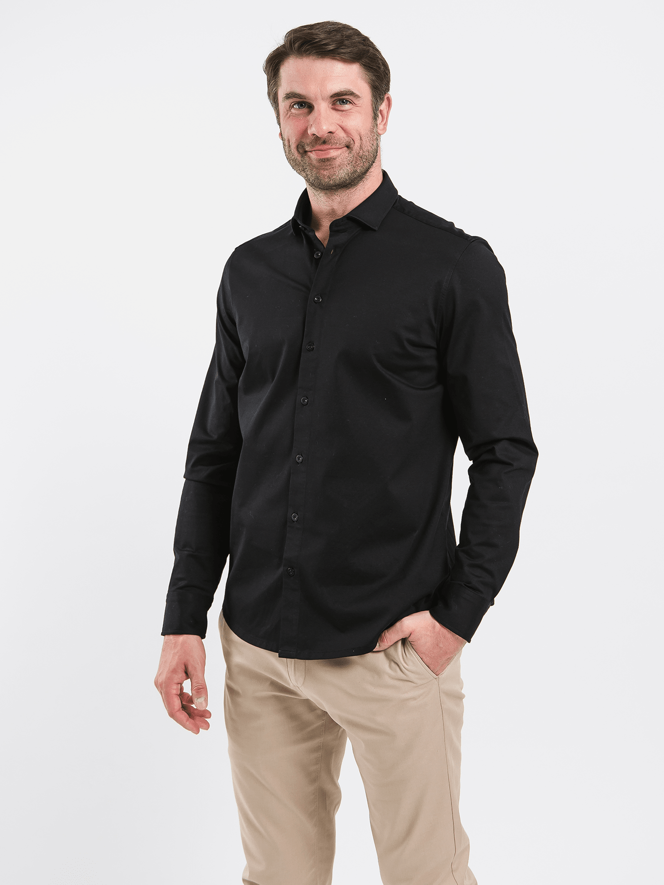 Men’s Shirt Regular Be Lenka Essentials - Jet Black - Barefoot Shoe Store