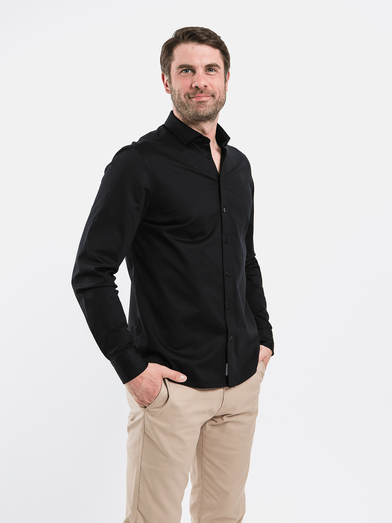 Men’s Shirt Regular Be Lenka Essentials - Jet Black - Barefoot Shoe Store