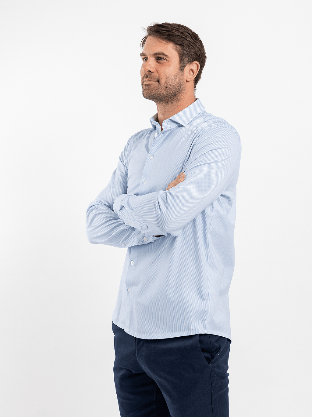 Men’s Shirt Slim Be Lenka Essentials - Blue and White - Barefoot Shoe Store
