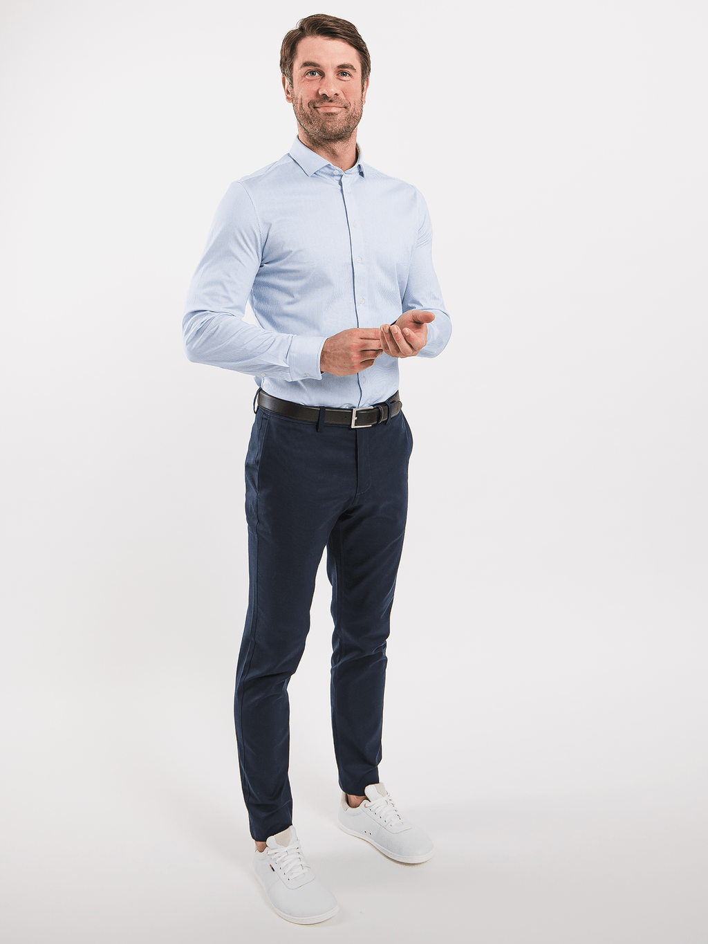 Men’s Shirt Slim Be Lenka Essentials - Blue and White - Barefoot Shoe Store