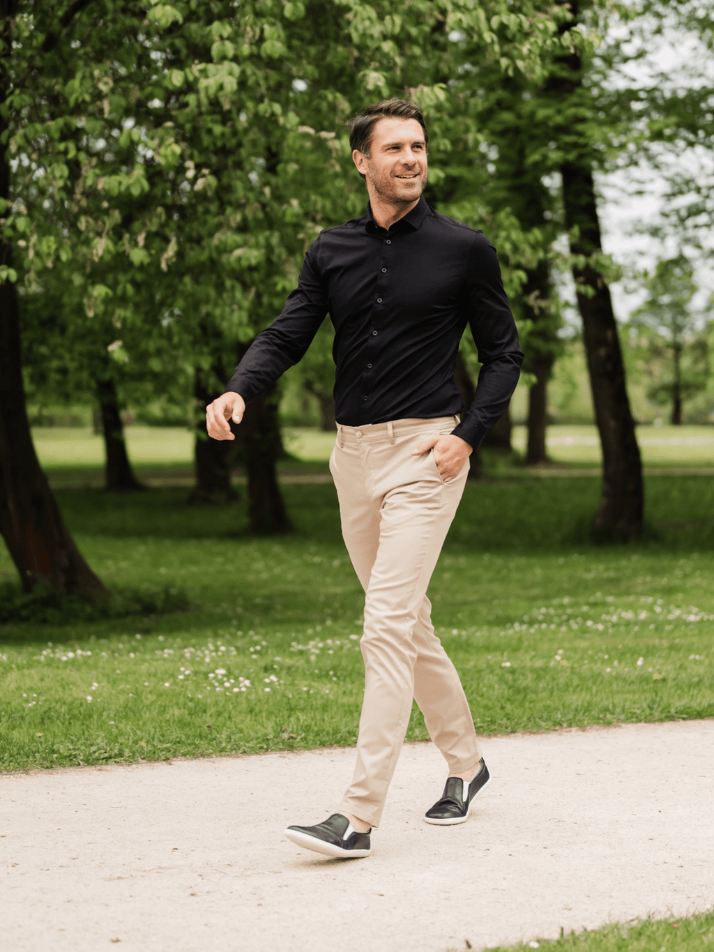 Men’s Shirt Slim Be Lenka Essentials - Jet Black - Barefoot Shoe Store