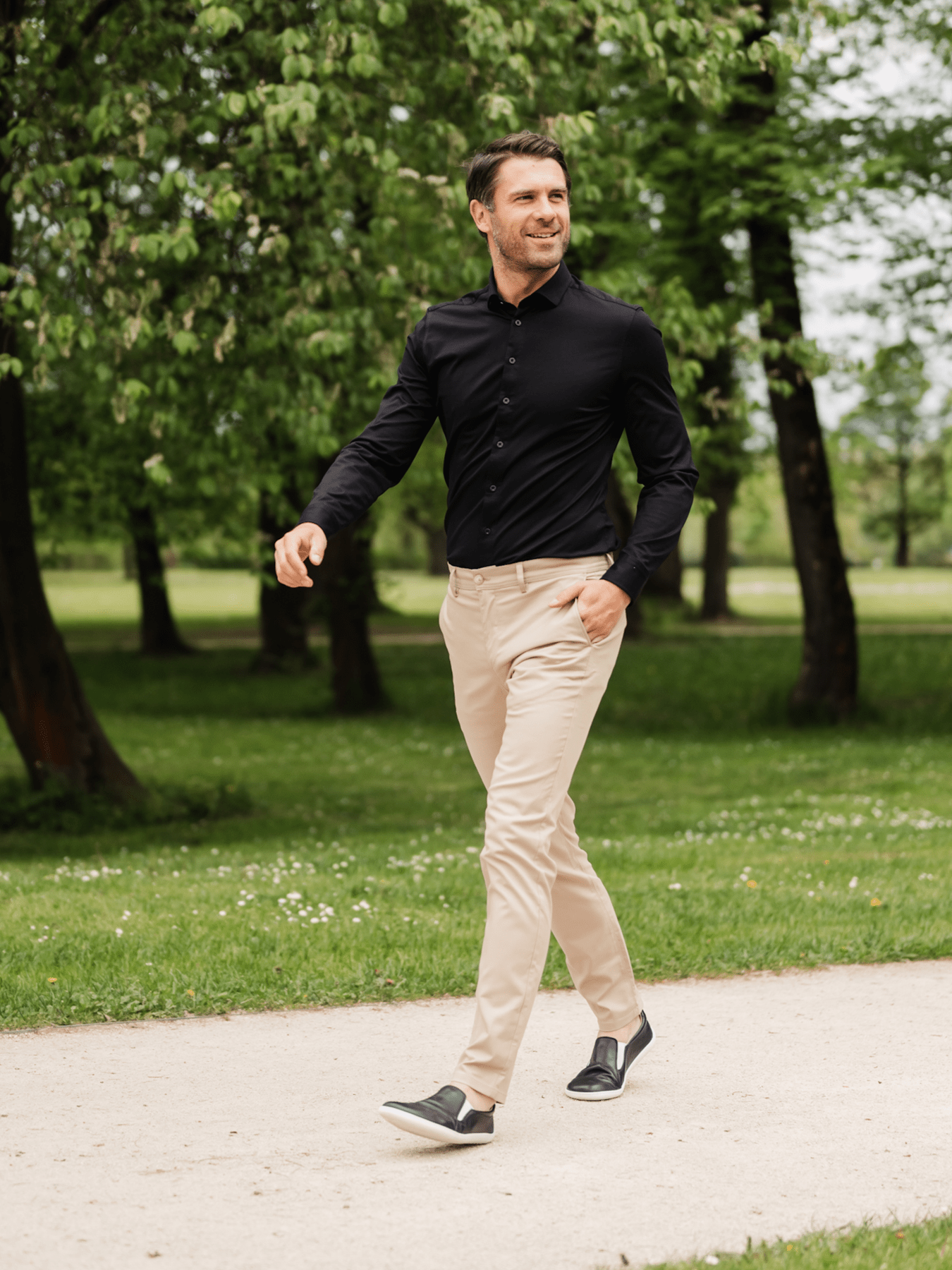 Men’s Shirt Slim Be Lenka Essentials - Jet Black - Barefoot Shoe Store