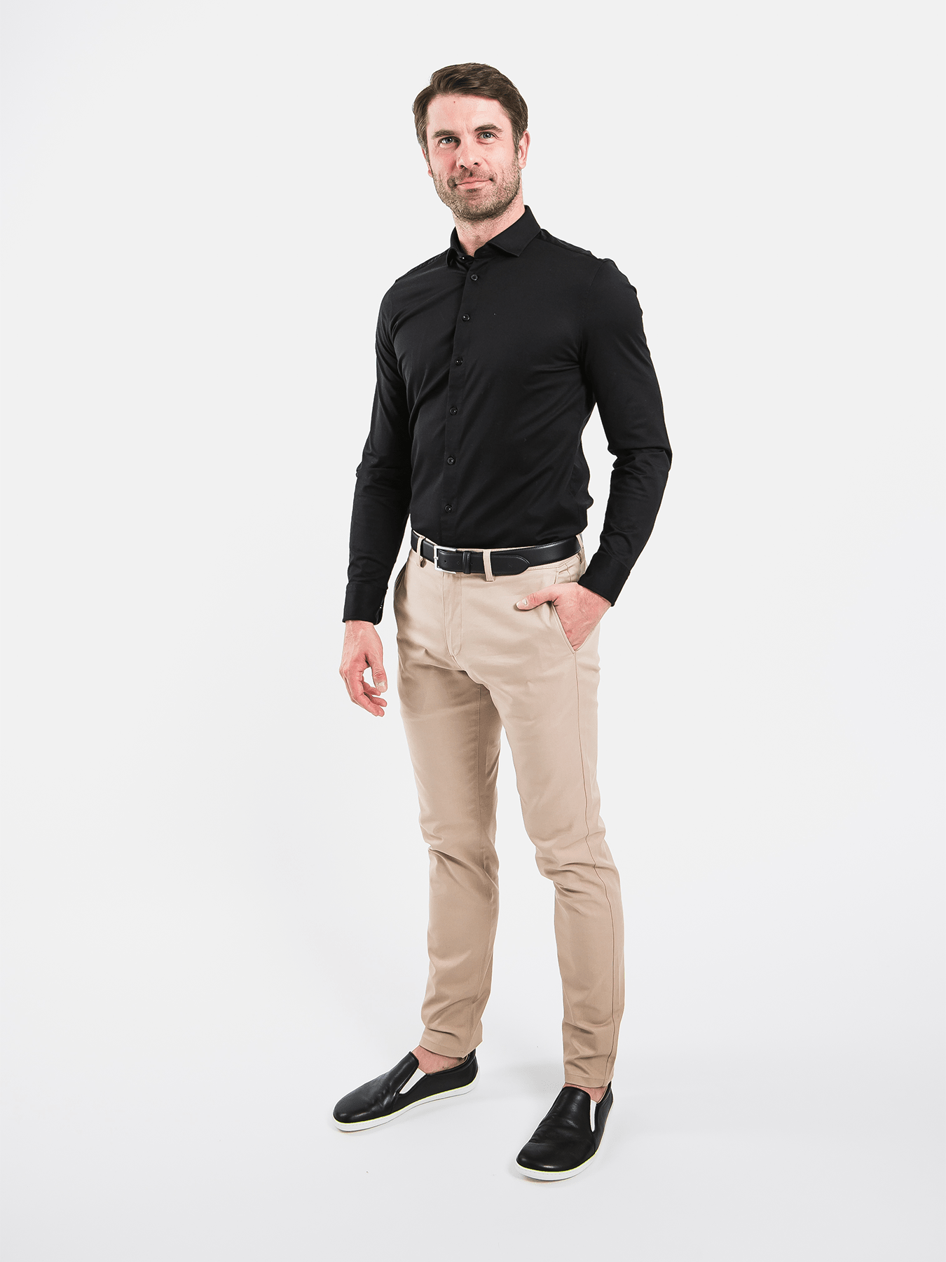 Men’s Shirt Slim Be Lenka Essentials - Jet Black - Barefoot Shoe Store