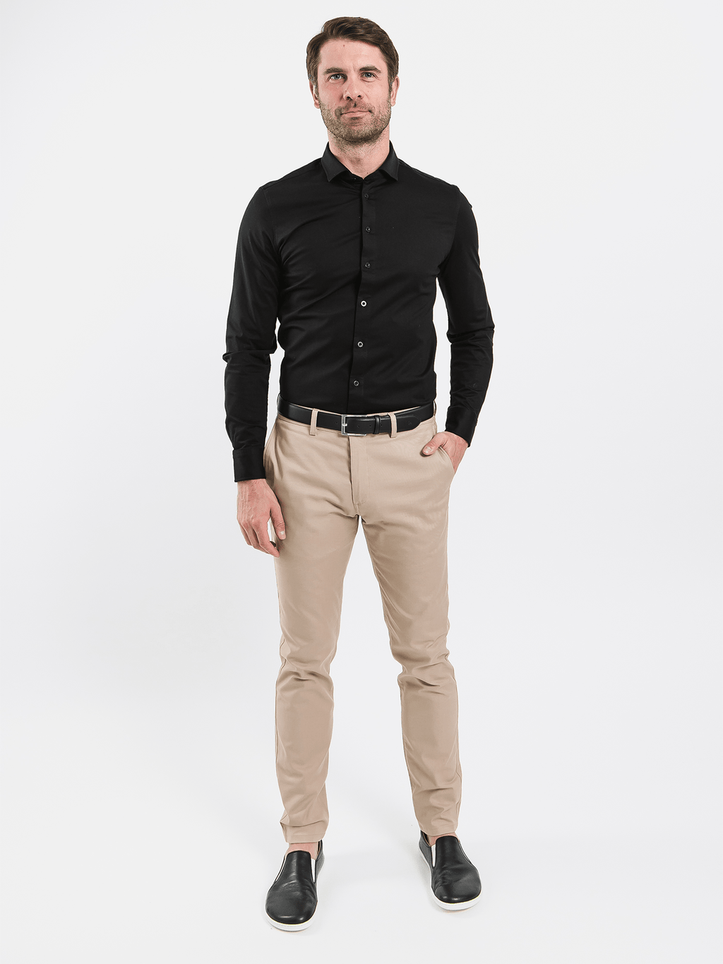 Men’s Shirt Slim Be Lenka Essentials - Jet Black - Barefoot Shoe Store