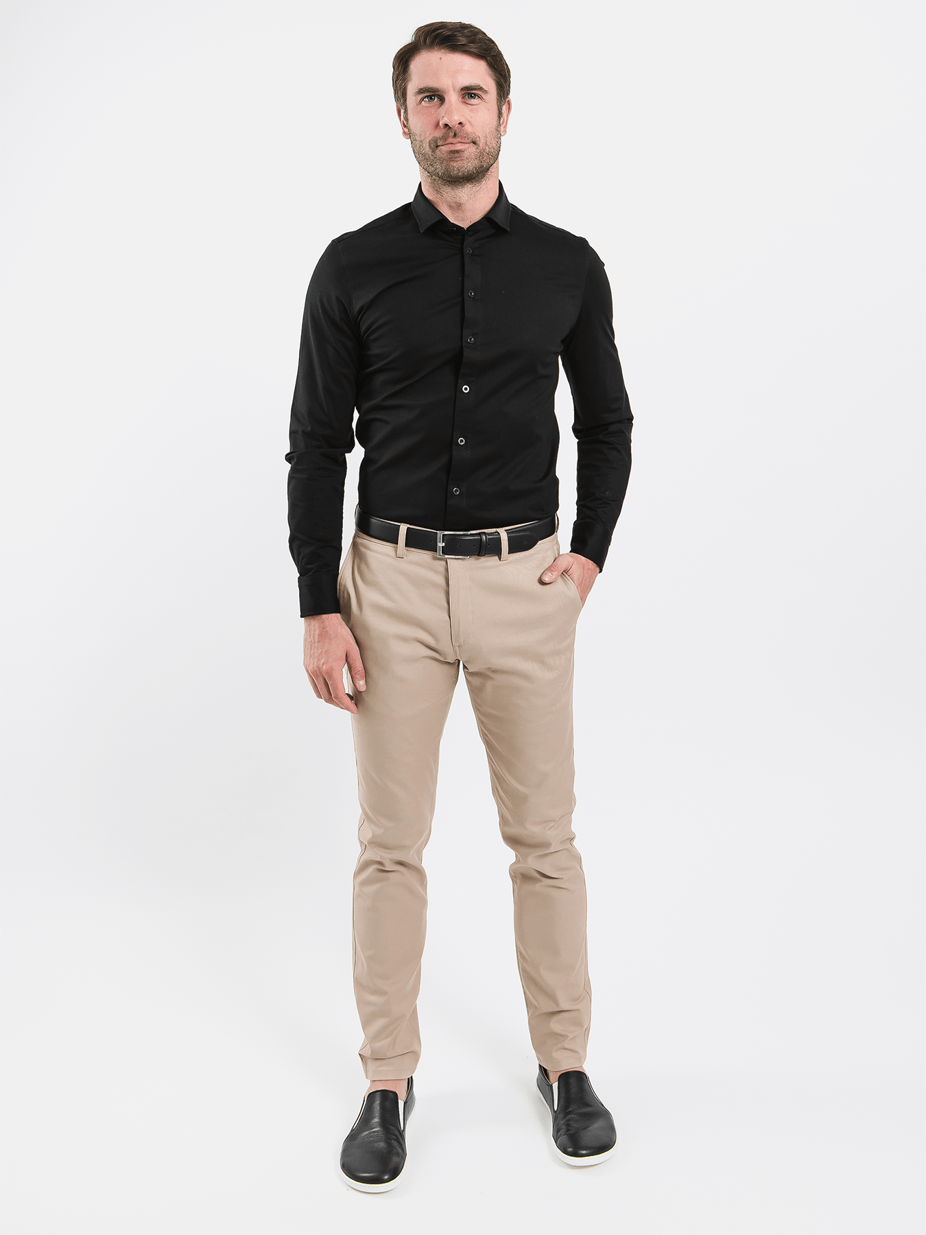 Men’s Shirt Slim Be Lenka Essentials - Jet Black - Barefoot Shoe Store