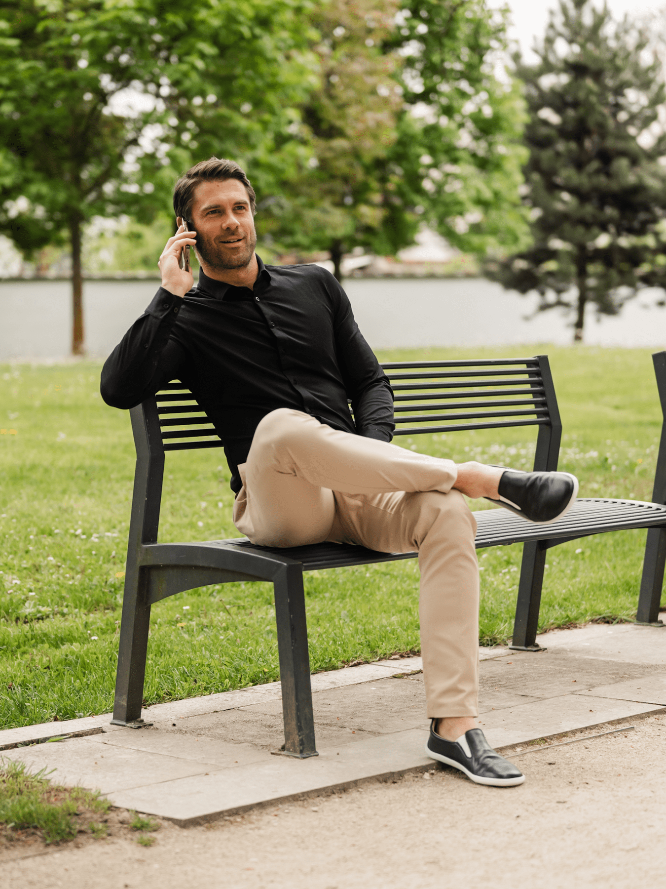 Men’s Shirt Slim Be Lenka Essentials - Jet Black - Barefoot Shoe Store