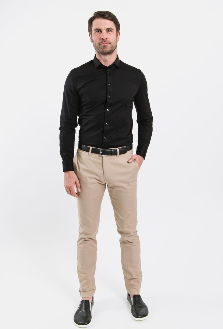 Men’s Shirt Slim Be Lenka Essentials - Jet Black - Barefoot Shoe Store