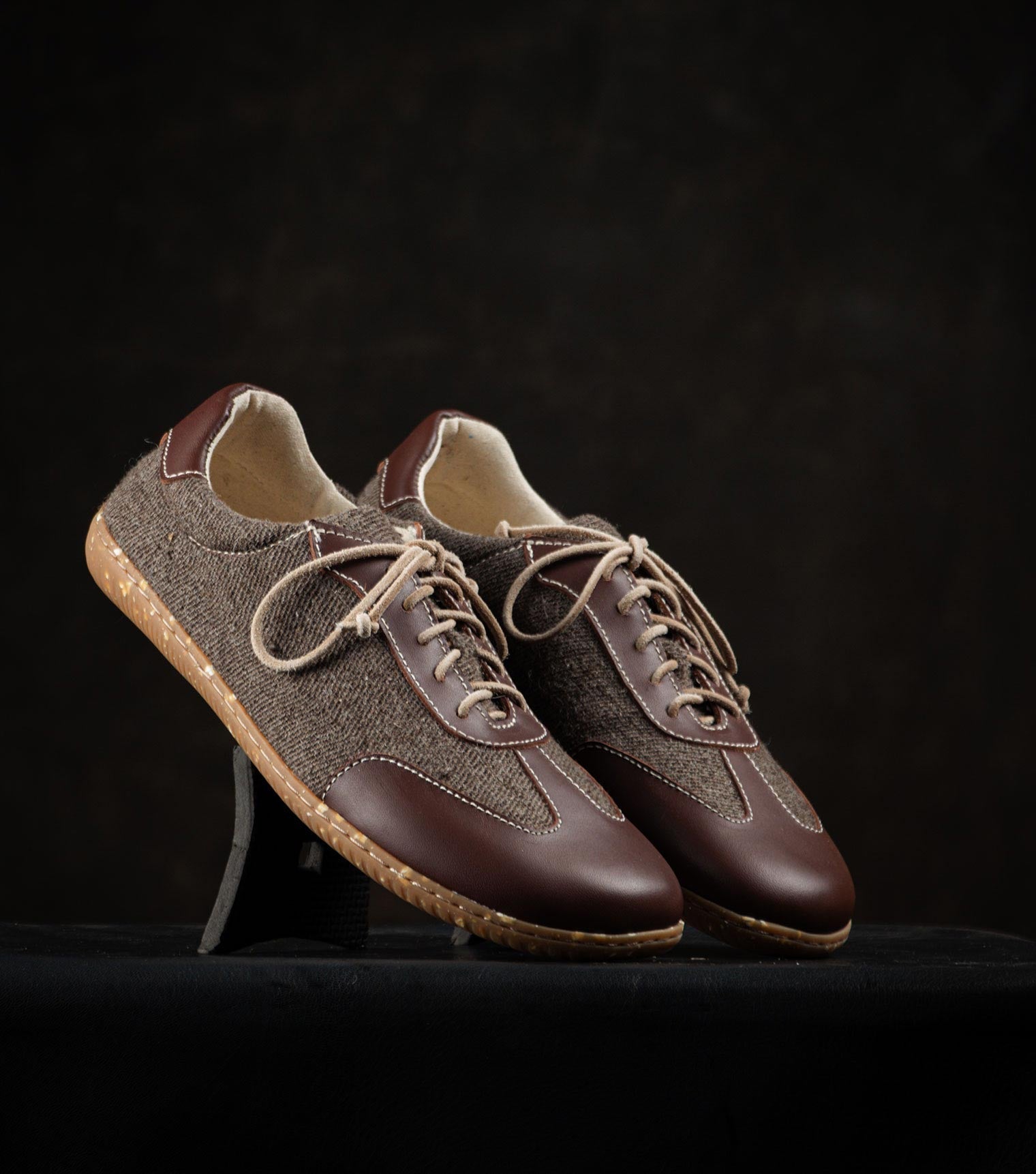 Sneaky Ninjas | Yak Wool and Leather Barefoot Retro Trainers - Barefoot Shoe Store