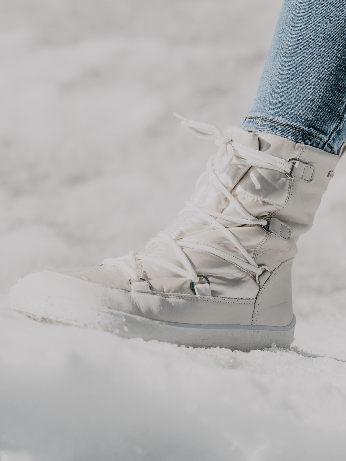 Winter Barefoot Boots Be Lenka Snowfox Woman - Pearl White - Barefoot Shoe Store
