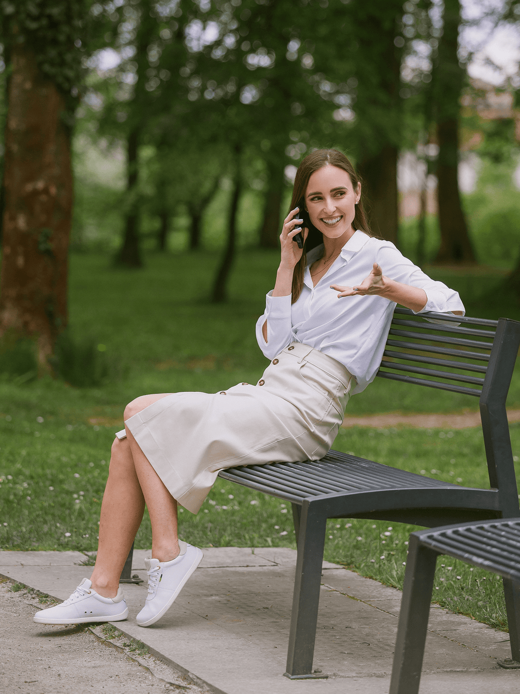 Women's Midi Skirt Be Lenka Essentials - Creme - Barefoot Shoe Store